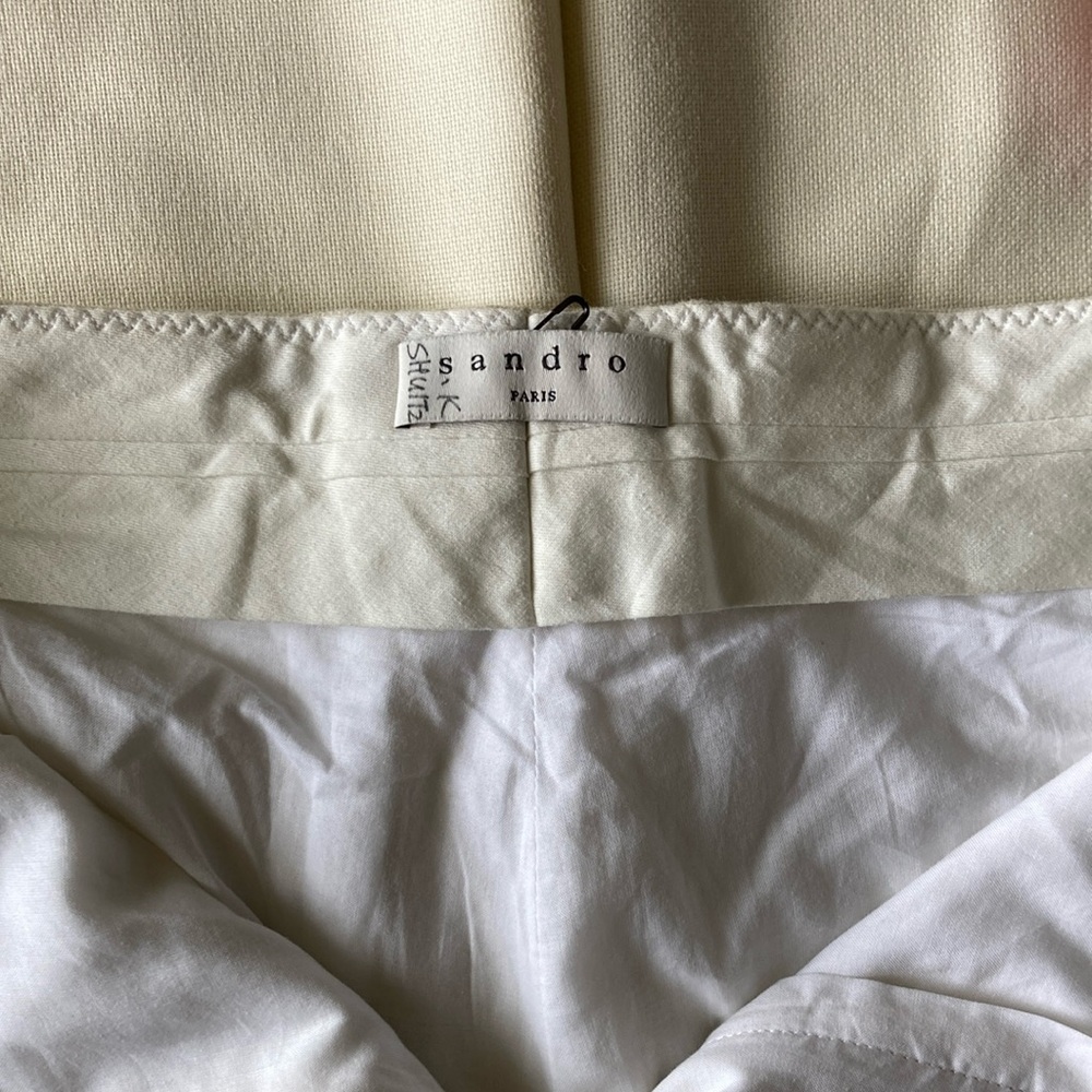Sandro Wide Leg Pants in Light Beige/Cream - Picture 9 of 14